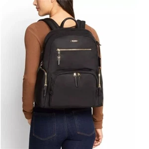 TUMI Voyageur Backpack Carson Black Nylon & Leather Business Ladies' Bag - Picture 1 of 5