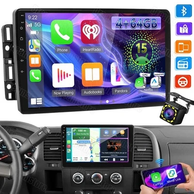 Android 15 Double Din carro estéreo para GMC Sierra Chevy Silverado Yukon Chevrolet - Imagem 1 de 4