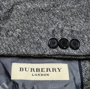 Modern Burberry London all worsted tweed classic gray suit jacket blazer 40R - Picture 1 of 12