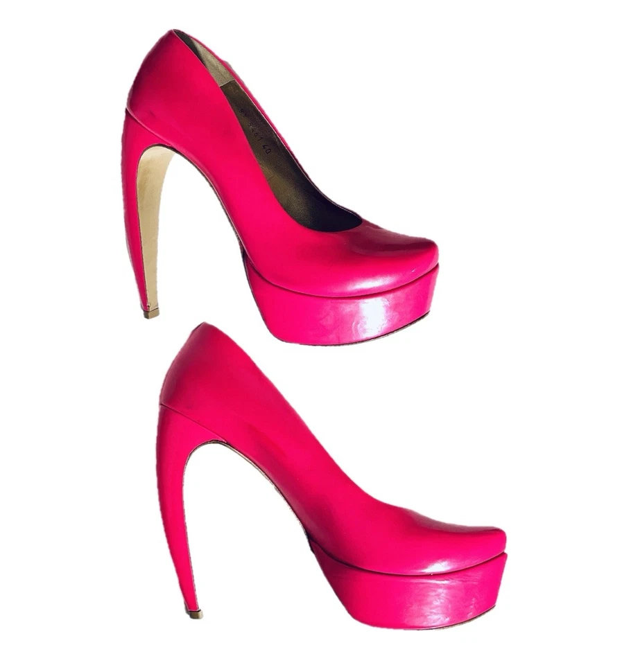 Sapatos femininos Walter Steiger salto unicórnio rosa biqueira fechada plataforma Itália UE 40 - Imagem 1 de 4