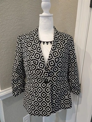 Blazer geométrico Kasper, talla 8 Foto 1 de 4