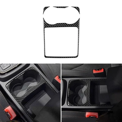 Carbon Fiber Console Drink Cup Holder Frame Cover Trim For Seat Leon 2017-2019 - Image 1 of 4