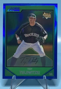 2007 Bowman Cromo Blu Rifrattore #216 Troy Tulowitzki 145/150 Rookie RC - Foto 1 di 2