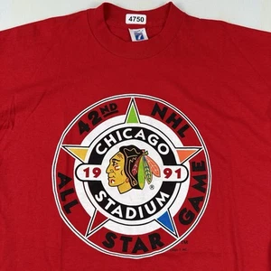 NUEVA DE COLECCIÓN Camiseta Chicago Blackhawks Hombres XL 1991 All Star Logo 7 Puntada Única - Imagen 1 de 14