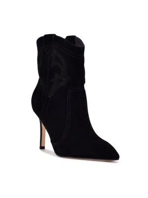 NINE WEST Womens Black Flows Pointed Toe Stiletto Leather Western Boot 10 M - Image 1 of 4