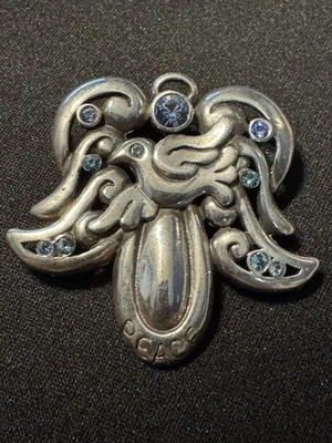 Broche colgante Barse Sterling Peace, ángel, paloma 18,4 gramos topacio Foto 1 de 4