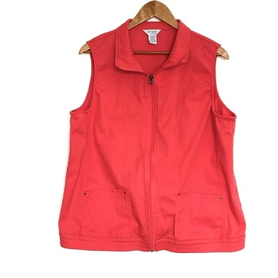 Женский жилет City Blues By Koret XL Coral с карманами на молнии с воротником без рукавов - Изображение 1 из 4