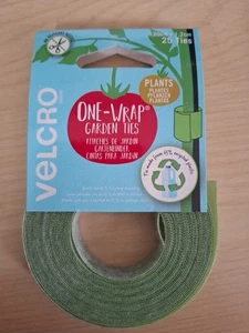 VELCRO Brand ONE-WRAP Garden Ties Pre Cut Roll 1.2cm x 20cm x 25 Plant Ties - Picture 1 of 5