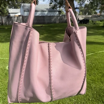 The Sak Los Feliz Leather Tote Bag in Pink  Oversize - Image 1 of 4