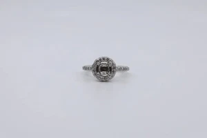 950 Platin Diamant Halo Verlobungsring Fassung - Bild 1 von 4
