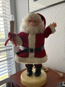 Vintage Rennoc Animation Weihnachten beweglicher Weihnachtsmann mit Kerzenlicht Taiwan funktioniert - Bild 1 von 10
