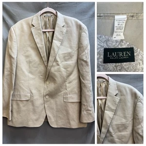 Ralph Lauren Suit Jacket 46 R Beige Linen Summer Designer Premium Sport LRL ** - Picture 1 of 22