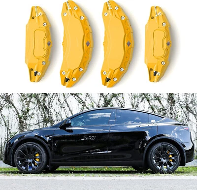 Juego de 4 fundas de pinza soportes para accesorios Tesla modelo Y 2020-2024 amarillo Foto 1 de 4