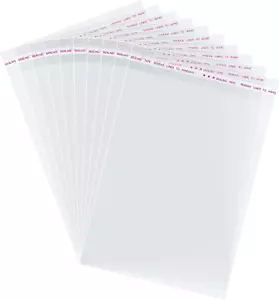 200 Pcs 6"x9" Clear Resealable Cellophane Bags Self Sealing Cookie Candy Treats - Picture 1 of 12