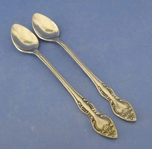 2 cucharas de té helado Stanley Roberts Lisette acero inoxidable rogers punta floral - Imagen 1 de 2
