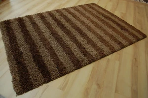 Teppich Langflor Trend-Shaggy 606 Braun gestreift 120x170cm - Bild 1 von 4