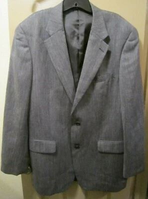 TALLA 42L CLUB ROOM MACY'S GRIS TRAJE CHAQUETA BLAZER ABRIGO DEPORTIVO, LANA RAYÓN LINO USADO EN EXCELENTE CONDICIÓN Foto 1 de 4