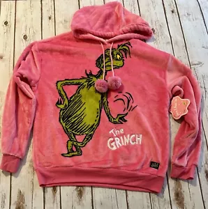 Grinch Pink Plush Hoodie - Picture 1 of 5