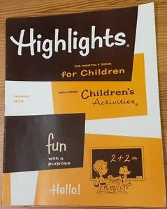HIGHLIGHTS the Monthly Book for Children October 1978 Stories Activities Puzzles - Picture 1 of 15