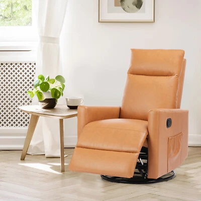 Sofá giratório de balanço espreguiçadeira assento almofada macia e escabelo para sala de estar - Imagem 1 de 4