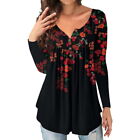 Womens Floral Tunic Tops Blouse Pullover Ladies Long Sleeve Casual Loose T-Shirt