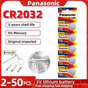 2-10PCS Original Panasonic CR2032 3V WATCH Battery DL2032 BR2032 5004LC 2032 - Picture 1 of 9