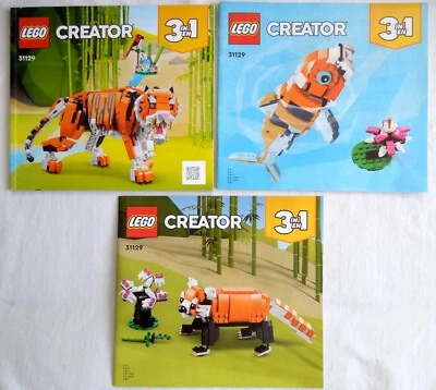 LEGO 3-In1 CREATOR Manual 31129 Majestic Tiger *All 3 Manuals* FREE SHIPPING - Image 1 of 4