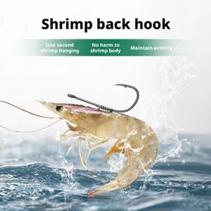 Live Shrimp Fixing Hook Heavy Duty Carbon Steel Barbed New Fishhook D5F4 - Picture 1 of 16
