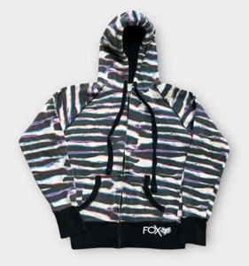 Fox Racing Hoodie Sweatshirt Girls Size Small Striped Full Zip YOUTH Y2K - Picture 1 of 9