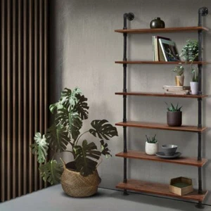 DIY Industrial Pipe Shelf 6 Level Rustic Vintage Wall Shelves Display Furniture - Picture 1 of 8
