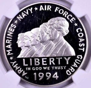 1994-P Women Veterans Commemorative Silver Dollar - NGC PF70 ULTRA CAMEO - Picture 1 of 3
