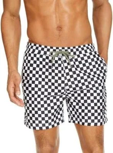 INC Men's Deep Black Dio Quick-Dry Checker-Print 5" Swim Trunks Size XXL - Picture 1 of 1