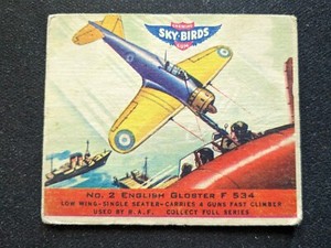 1941 Goudey Sky Birds # 2 English. Gloster F 534 (VG)