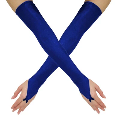 NUEVO Guantes Extra Largos Suave Elástico Lycra Sin Dedos Longitud Ópera TALLA EXTRA 5X/6X Foto 1 de 4