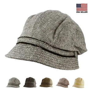 Wool Herringbone Corduroy Casual Cloche Packable Warm Fall Winter Women's Hat - Picture 1 of 14