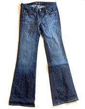 Fidelity Women's Snap Dragon Low Waist Flare Blue Jeans Size 27 / 34