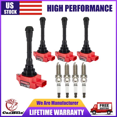 4 bobinas de encendido y bujía para Nissan Juke 2012 2013 2014 2015 16 17 1,6 L L4 Foto 1 de 4