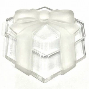 TIFFANY & CO. Gift Box Paperweight Thin Crystal Clear Limited Edition USED/MINT - Picture 1 of 9