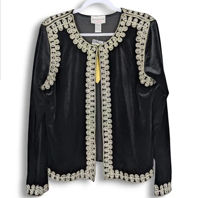 Victor Costa Occasion Velvet Crystal Rhinetone Embroidered Jacket Size L - Image 1 of 4