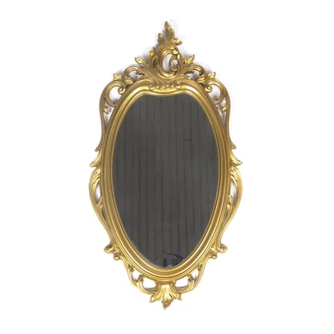 Vintage Gold Wall Mirror Syroco Hanging Wall Mount Cover