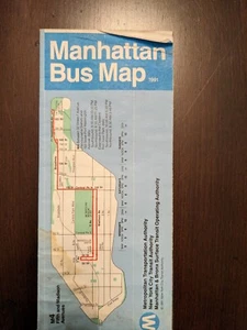 New York City Transit Manhattan Bus Map 1991 - Picture 1 of 6