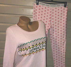 victoria’s secret PJ Hose & Top Set Gr. M Nachtwäsche rosa Dessous Pyjama #02 - Bild 1 von 12