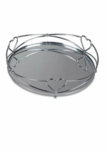 Spiegeltablett mit Herz Ø 25cm - Bild 1 von 1