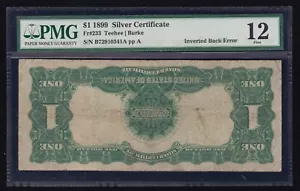 US $1 Black Eagle Silver Certificate INVERTED BACK ERROR FR 233 PMG 12 (341) - Picture 1 of 2