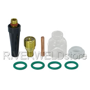 TIG Gas Lens Collet Body 45V42 Pyrex Cup #10 598882 Back Cap Kit WP 9 20 25 9pk - Picture 1 of 9