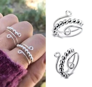 To My Daughter Anti-Anxiety Ring Fidget Ring with Beads Spinner For Girls Wome - Picture 1 of 5