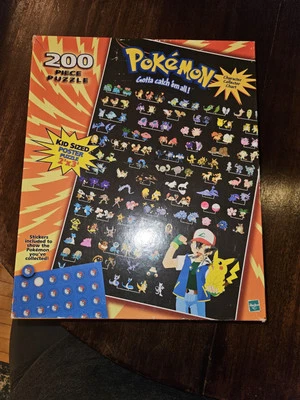 Rompecabezas de 200 piezas Hasbro Pokémon 1999 vintage ¡Sin pegatinas! Foto 1 de 3