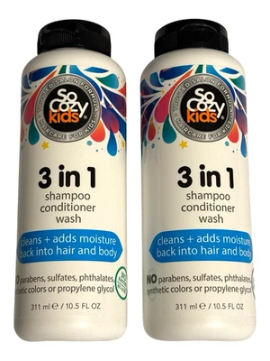 Champú SoCozy Kids 3 en 1 - Acondicionador - Lavado (dos botellas de 10,5 fl oz) Foto 1 de 4