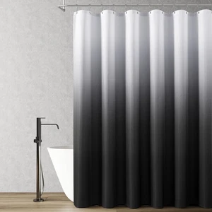 Black Shower Curtains Black and White Ombre Bath Curtains for Bathroom, Textured - Picture 1 of 7