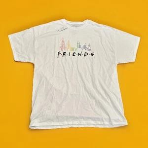 Graphic T-Shirt For Men 2XL Friends City Logo TV Show 100% Cotton Tee White - Picture 1 of 5